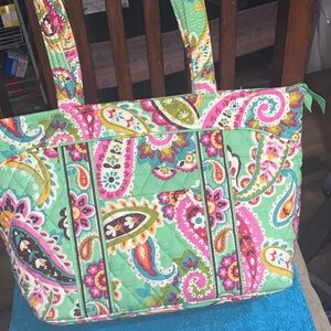 Vera Bradley Green Paisley Shoulder Bag